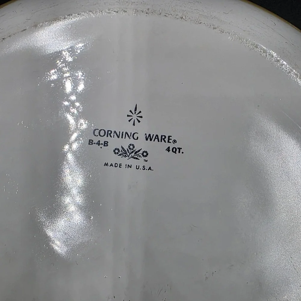 Vintage Corning Ware B-4-B 4 Qt Round Casserole Dish Harvest Yellow Made in USA